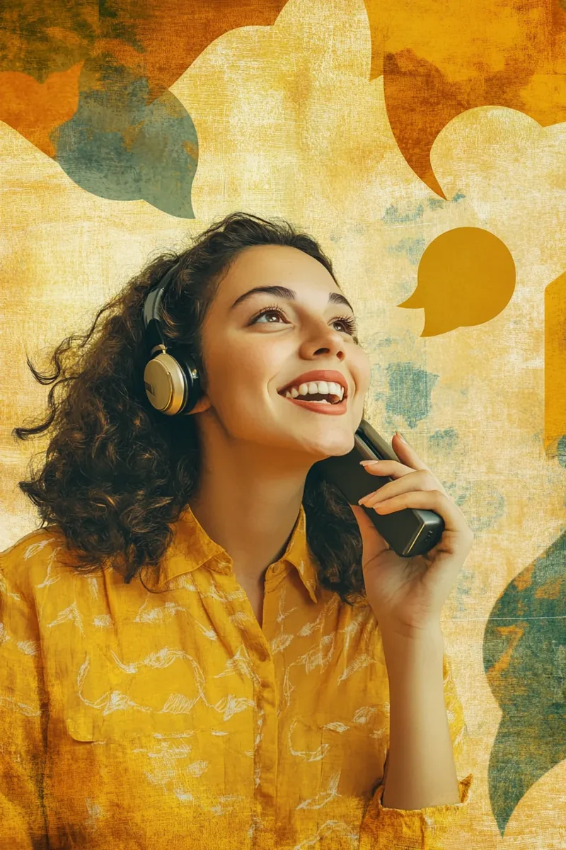 Smiling American woman discussing security finance loan options on phone
